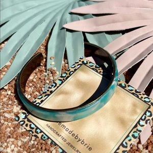 Aqua Clay Bangle Bracelet